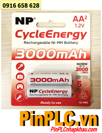 NP CycleEnergy EG-3MTDN , Pin sạc AA 1.2v 3000mAh NP CycleEnergy EG-3MTDN chính hãng